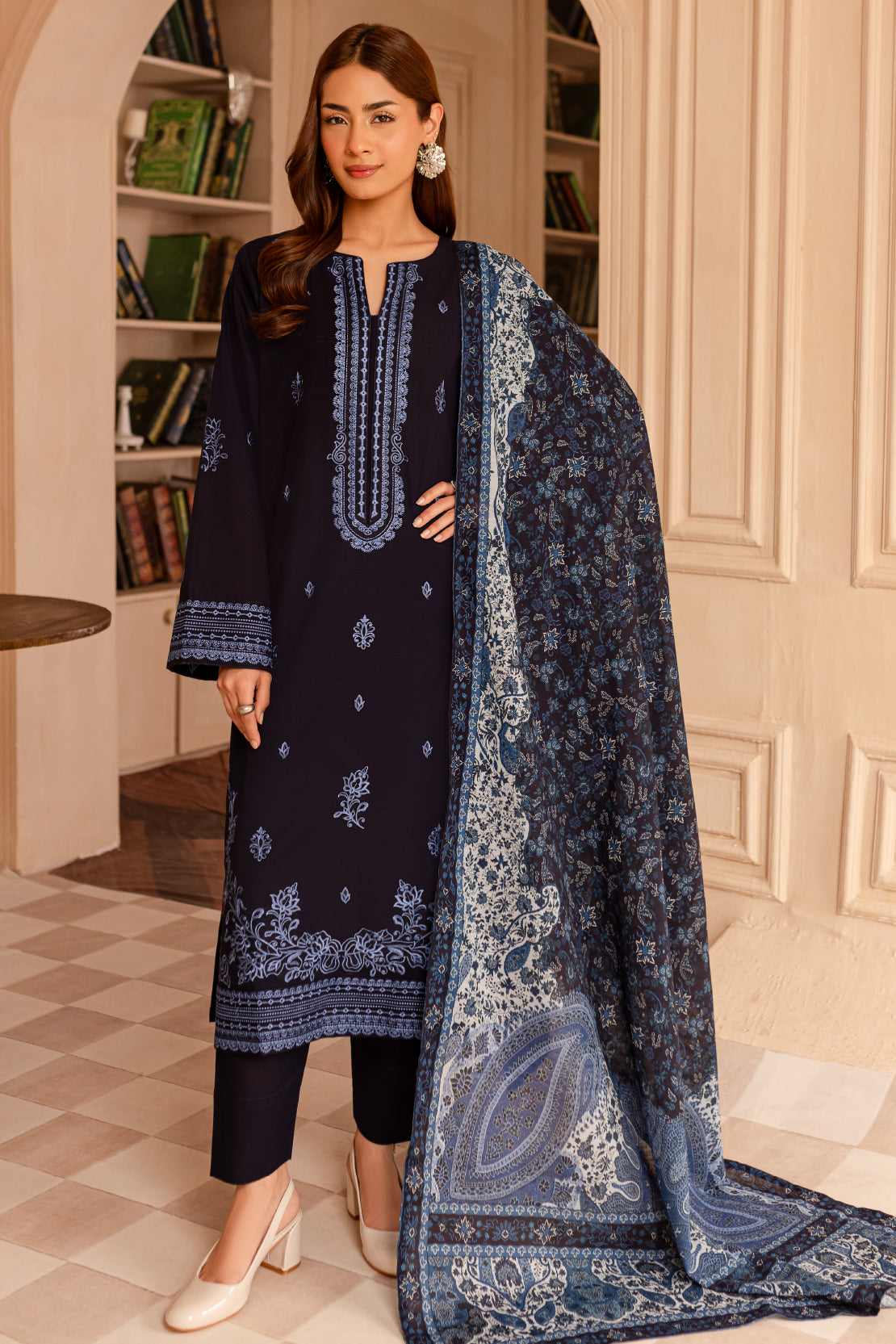 3 PIECE - PREMIUM EMBROIDERED KHADDAR - 9334