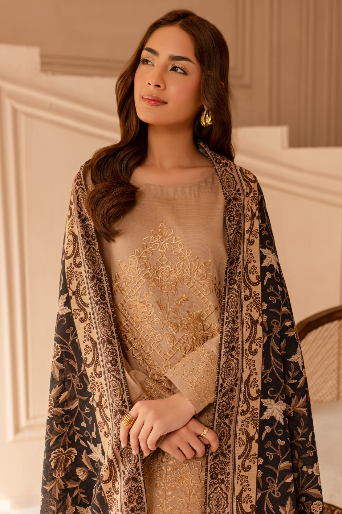 3 PIECE - PREMIUM EMBROIDERED KHADDAR - 9337