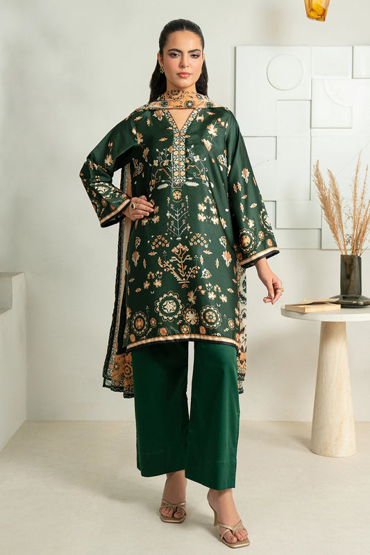 3 Piece - Digitally Printed Silk - 1002
