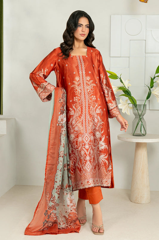3 Piece - Digitally Printed Silk - 1006