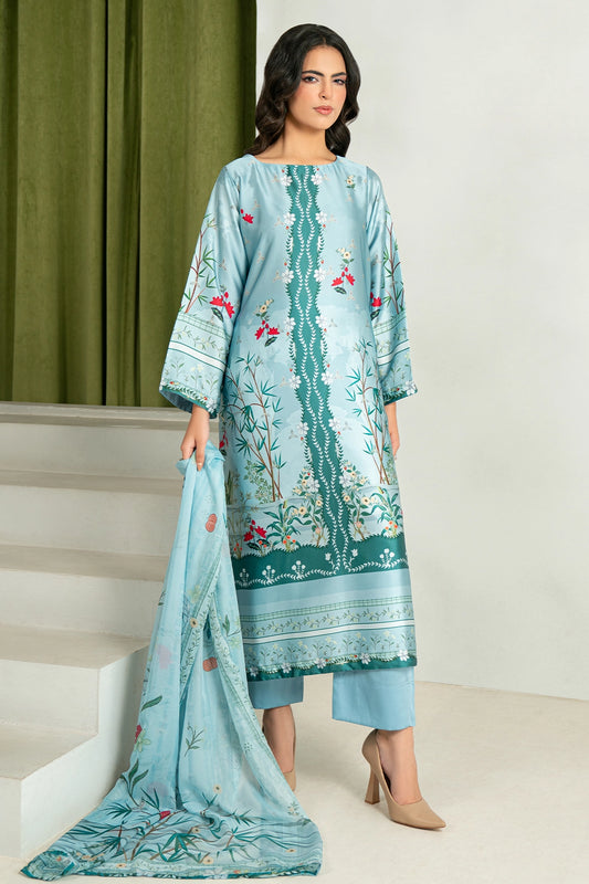 3 Piece - Digitally Printed Silk - 1007