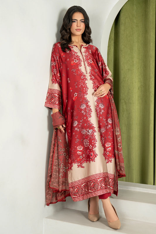 3 Piece - Digitally Printed Silk - 1008