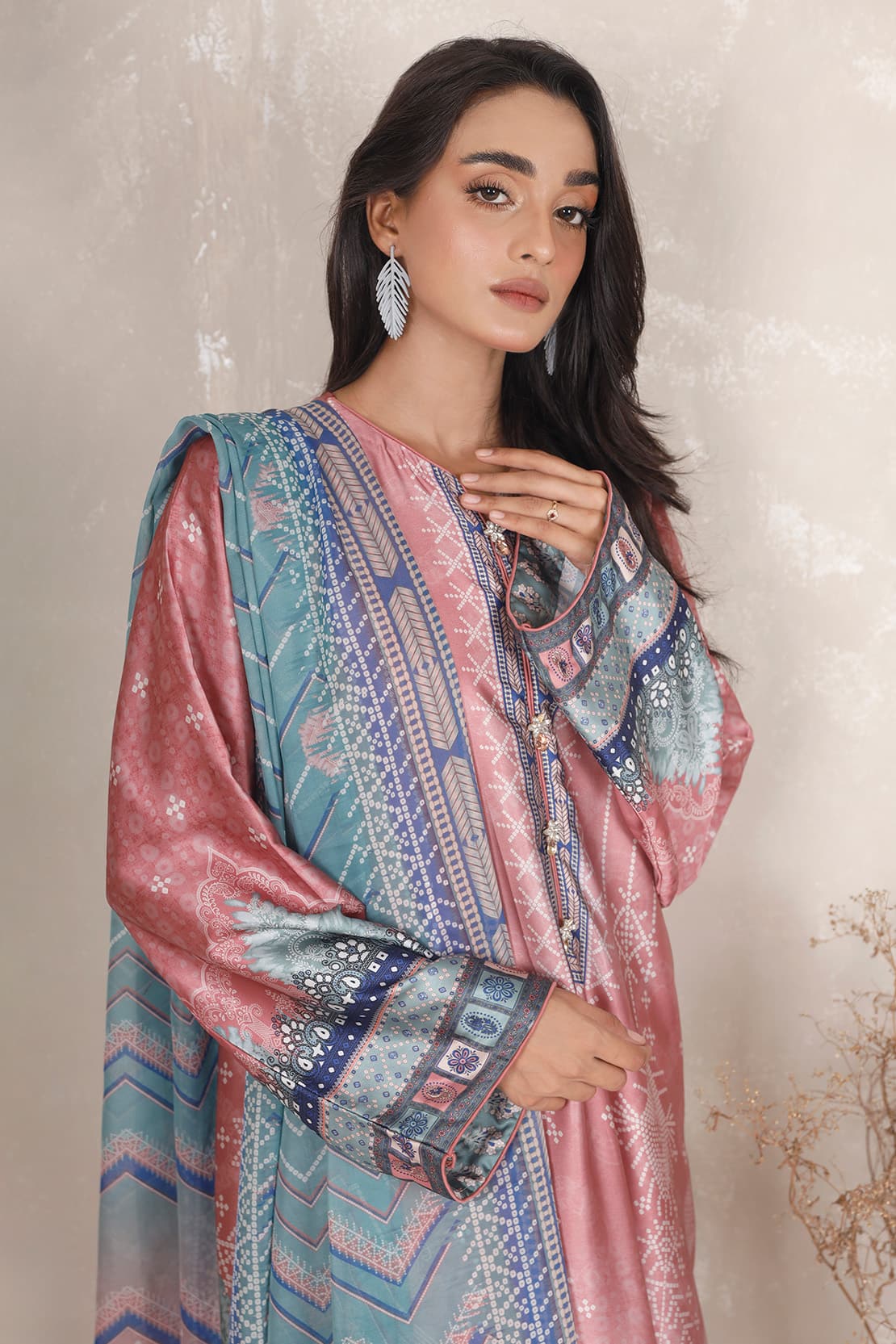 3 Piece – Printed Luxury Silk – 8101