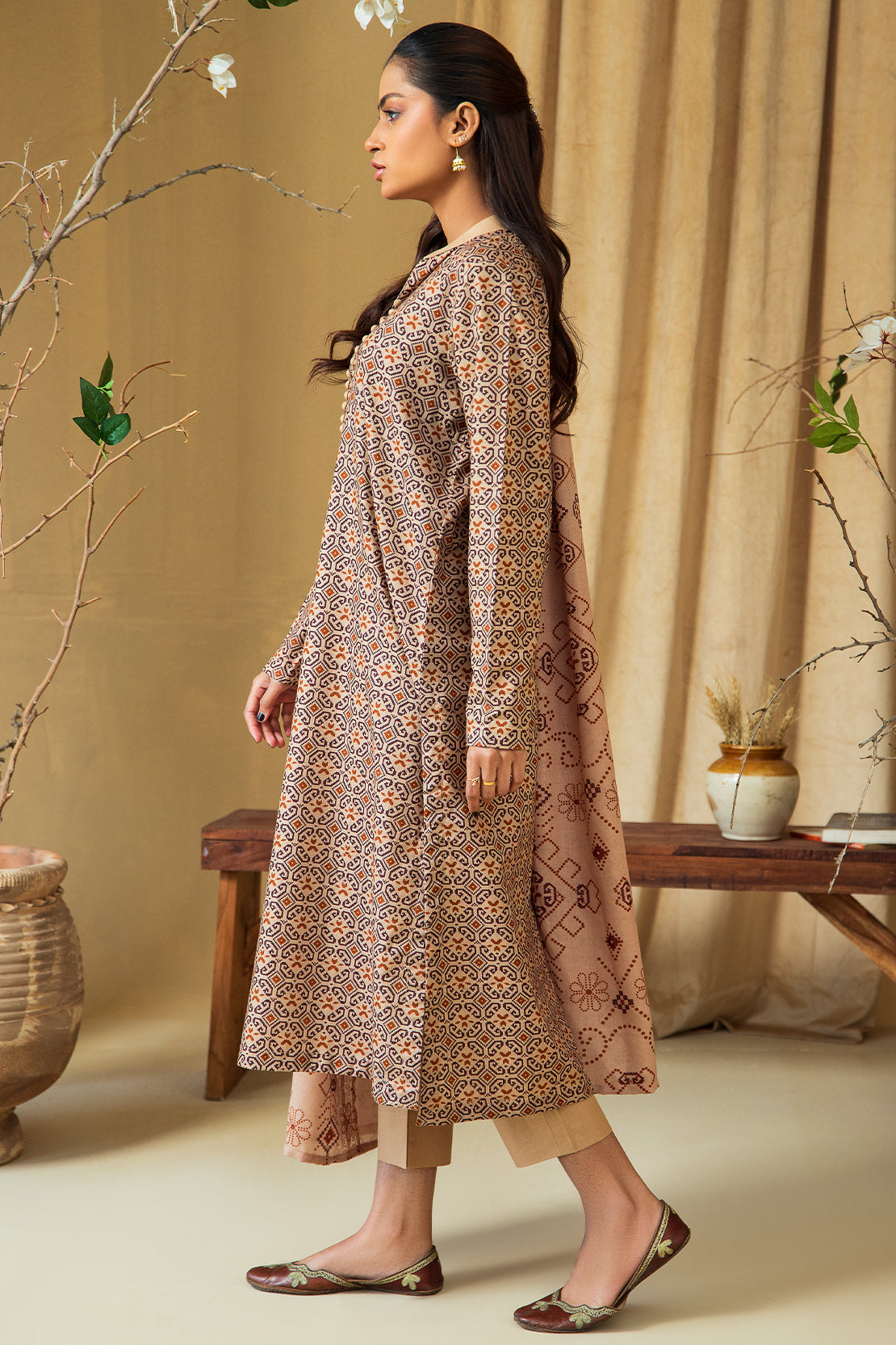 3 PIECE - PREMIUM PRINTED KHADDAR - 8435