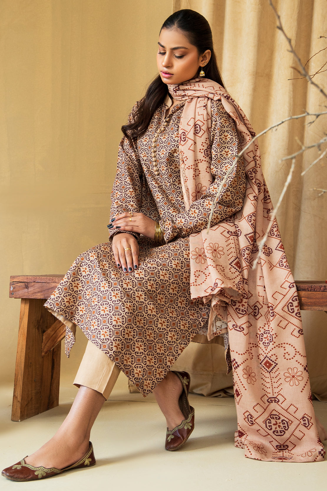 3 PIECE - PREMIUM PRINTED KHADDAR - 8435