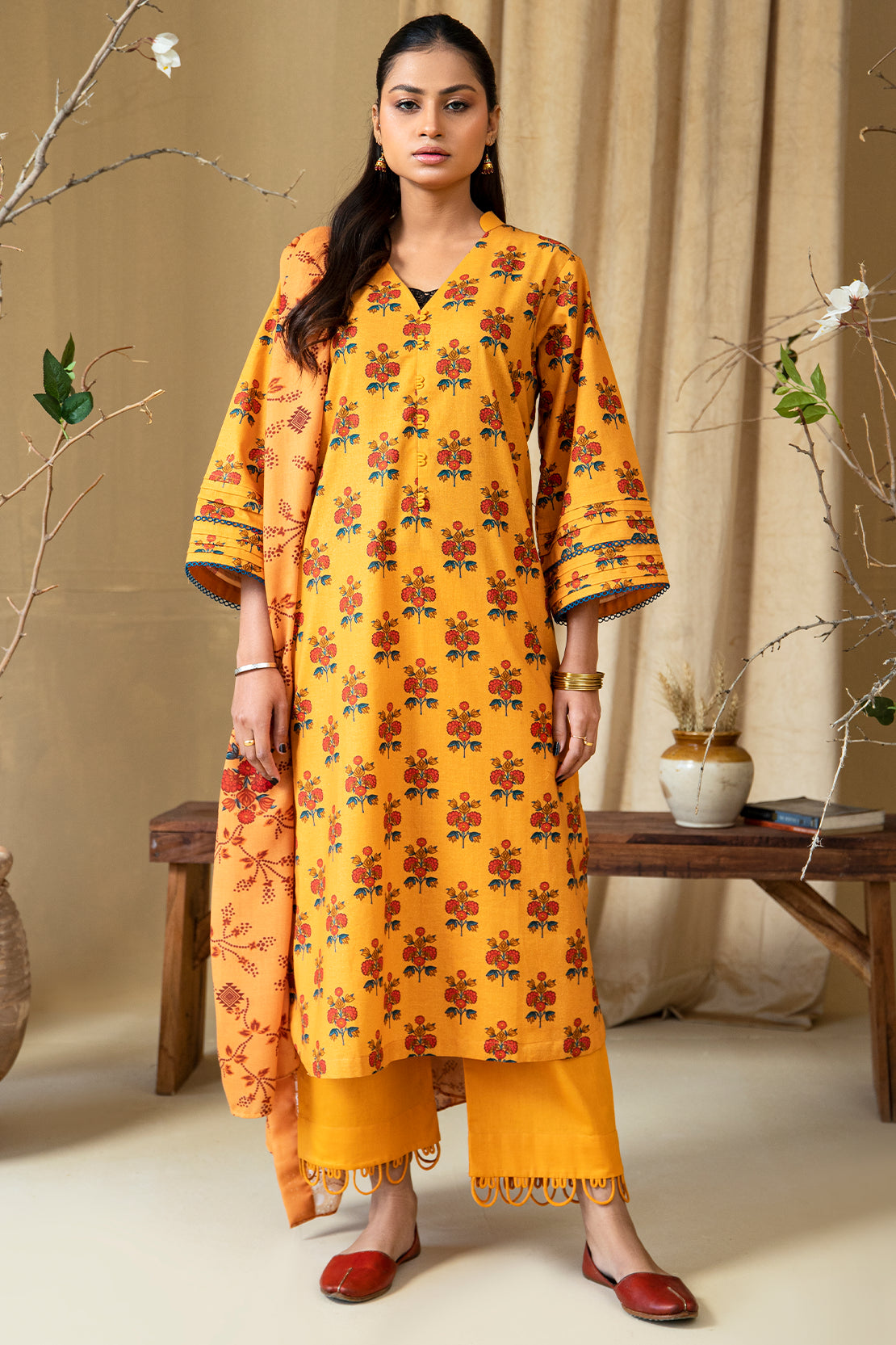 3 PIECE - PREMIUM PRINTED KHADDAR - 8436