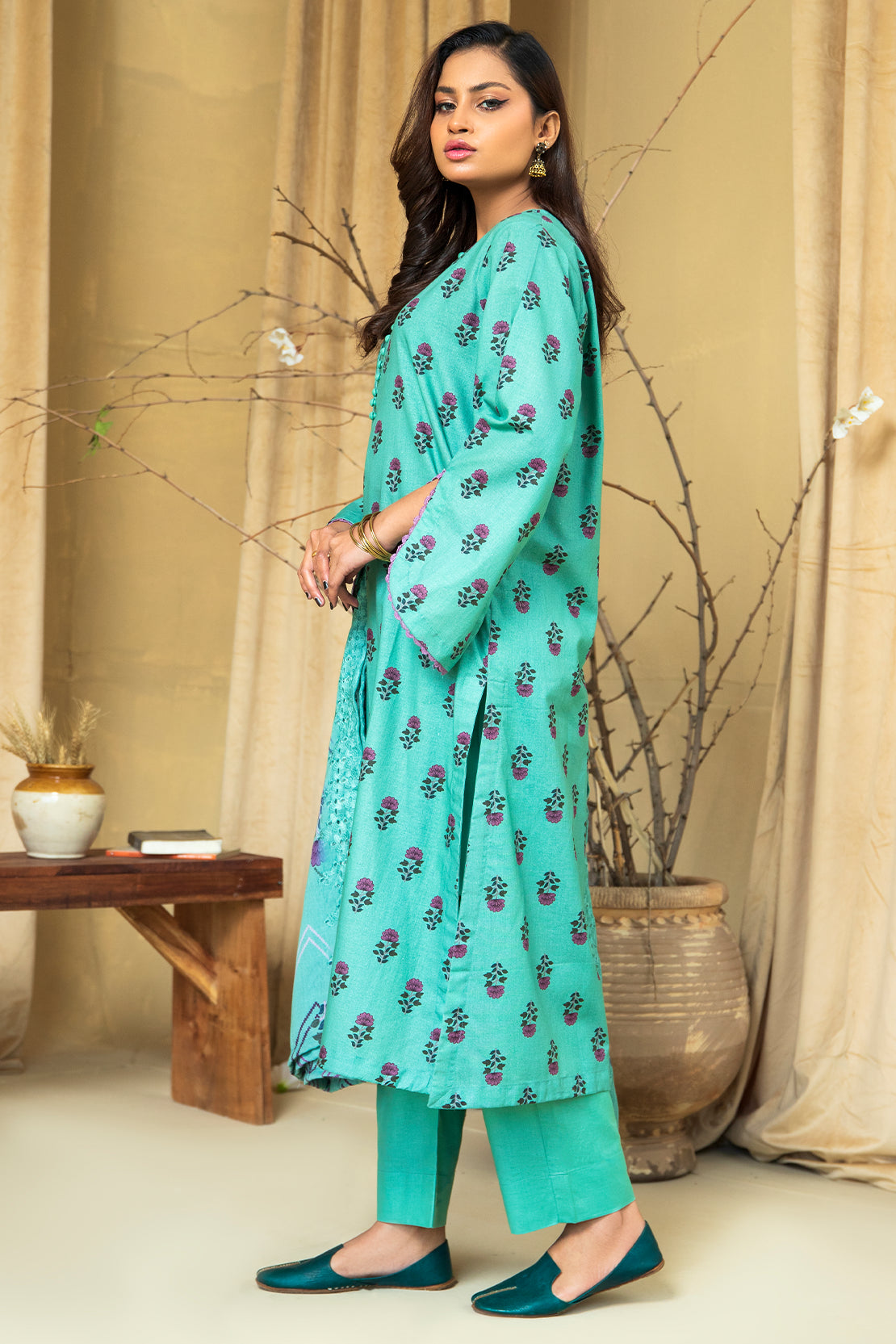 3 PIECE - PREMIUM PRINTED KHADDAR - 8438