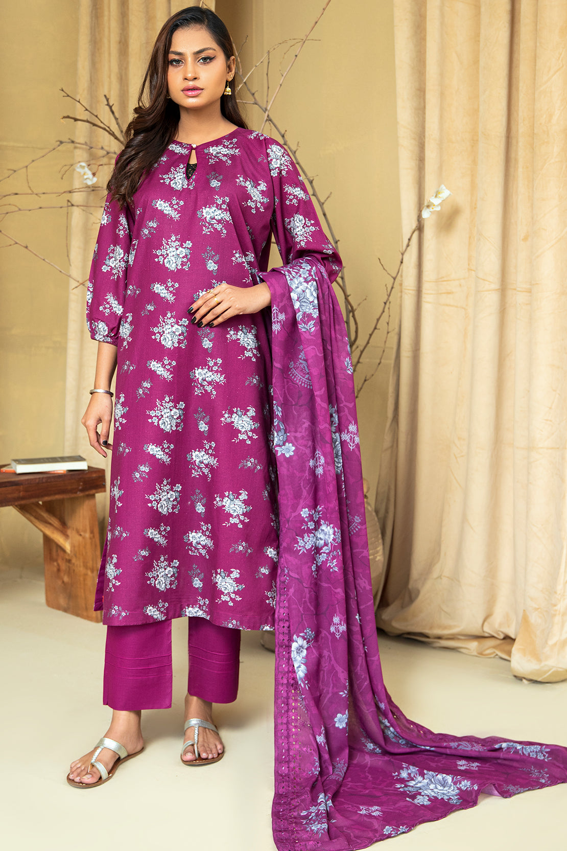 3 PIECE - PREMIUM PRINTED KHADDAR - 8440