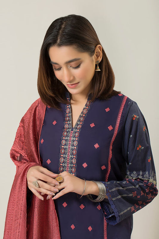 3 Piece – Embroidered Lawn – 7345