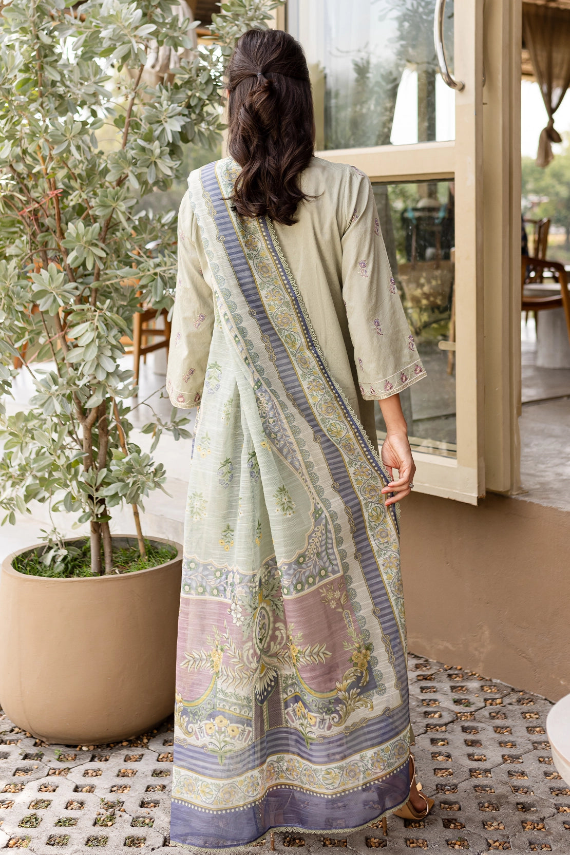 3 Piece - Premium Embroidered Lawn - 441N