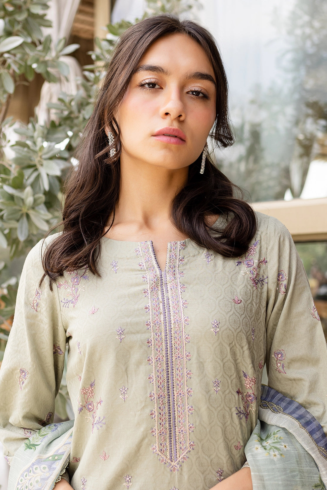 3 Piece - Premium Embroidered Lawn - 441N