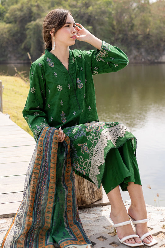 3 Piece - Premium Embroidered Lawn - 443N