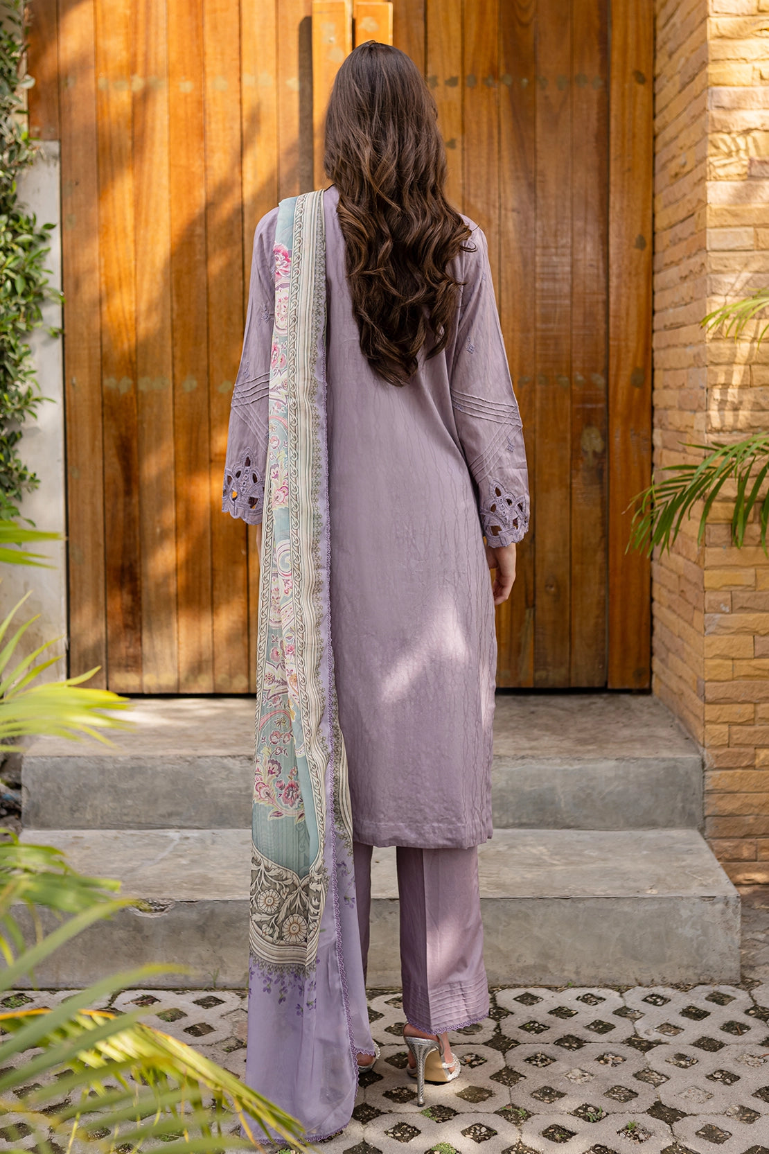 3 Piece - Premium Embroidered Lawn - 448S