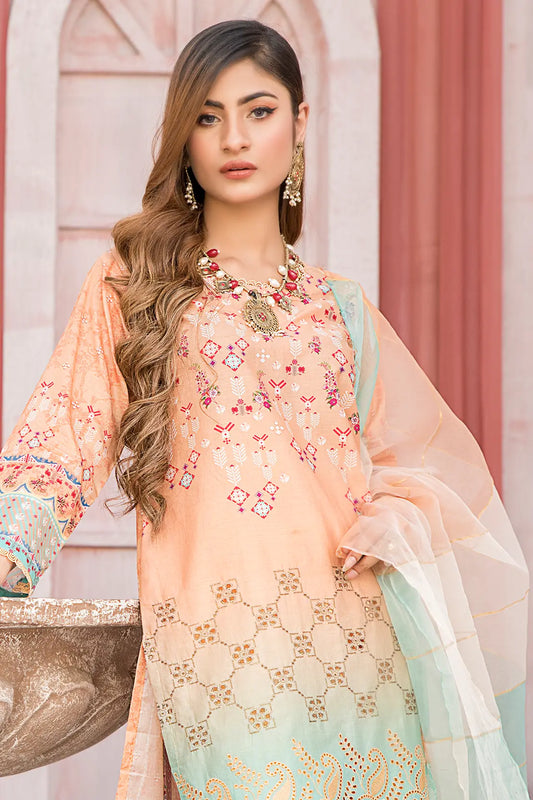 3 Piece – Embroidered Lawn -6846