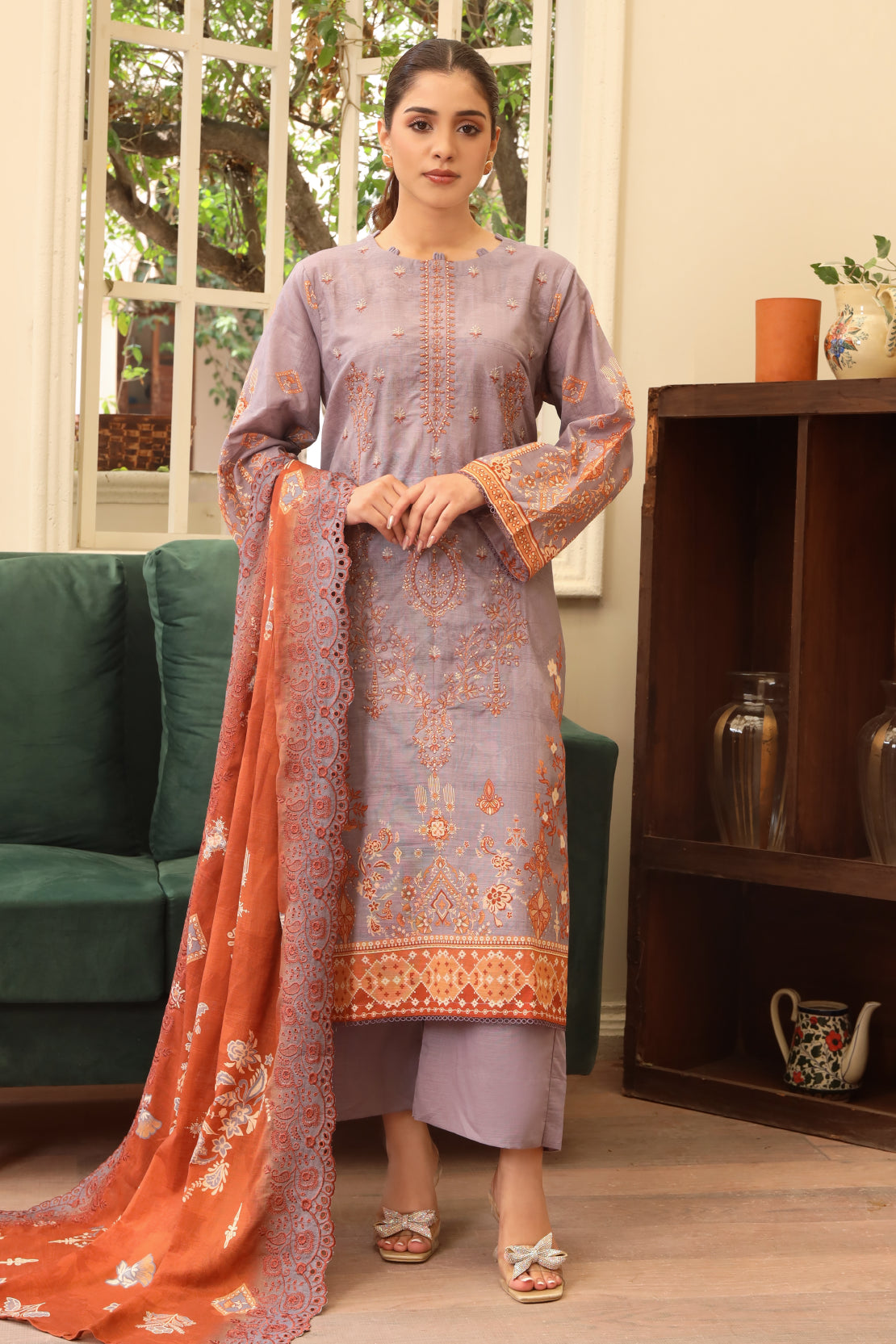 3 PIECE - PREMIUM EMBROIDERED KHADDAR - 9350