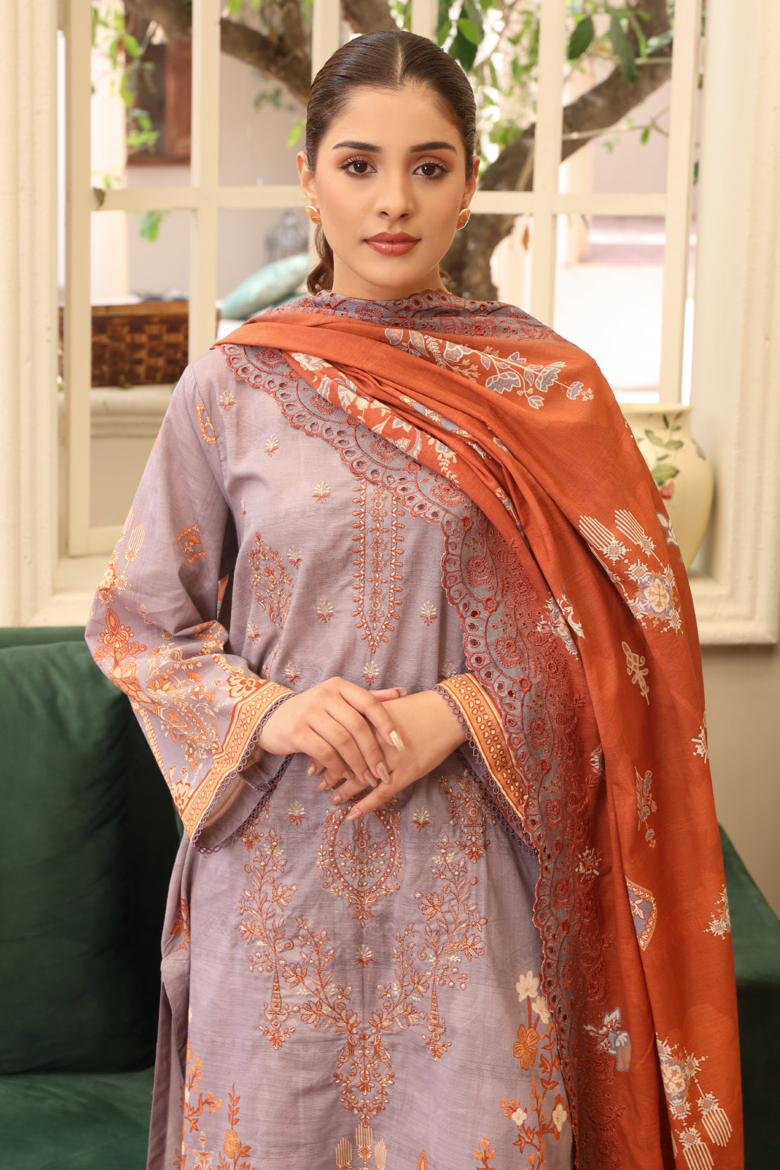 3 PIECE - PREMIUM EMBROIDERED KHADDAR - 9350