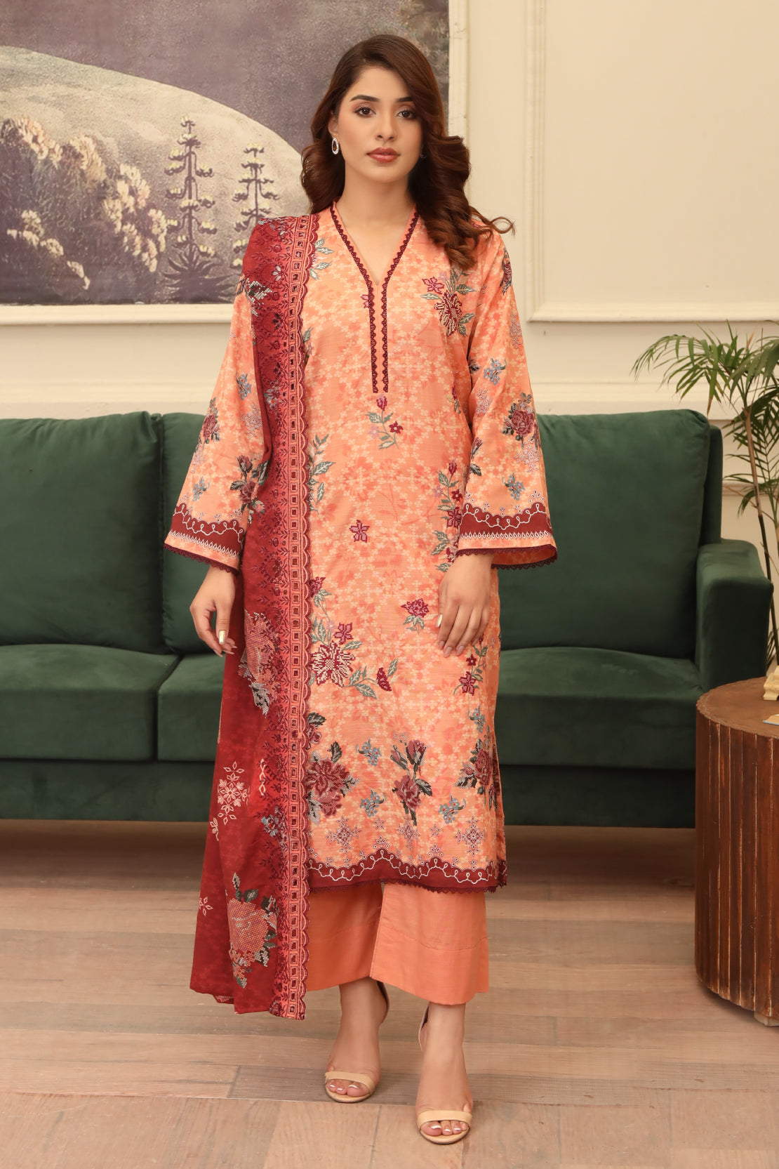 3 PIECE - PREMIUM EMBROIDERED KHADDAR - 9341