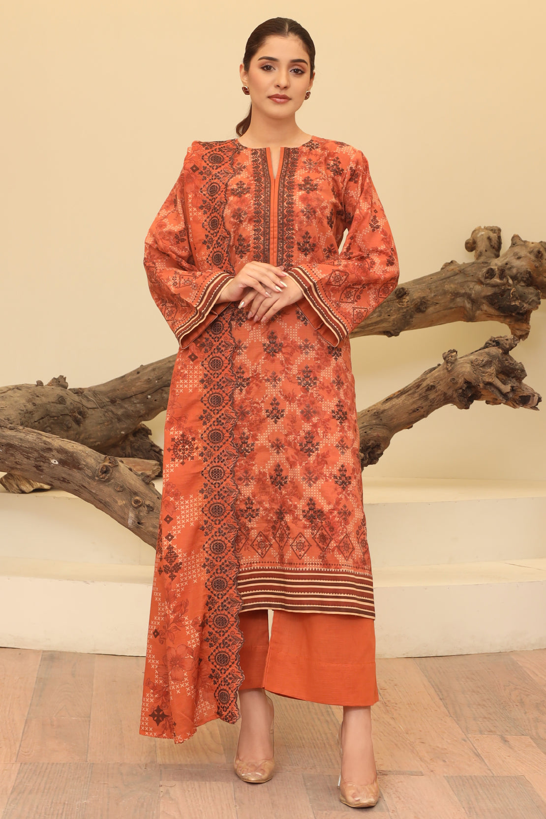 3 PIECE - PREMIUM EMBROIDERED KHADDAR - 9343