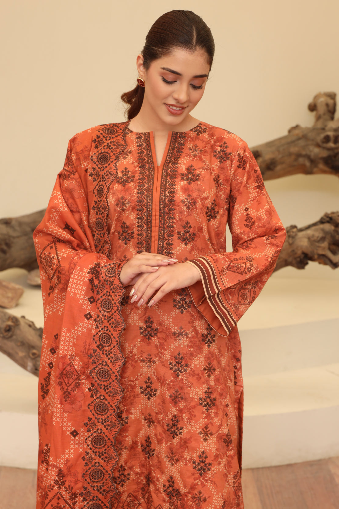 3 PIECE - PREMIUM EMBROIDERED KHADDAR - 9343