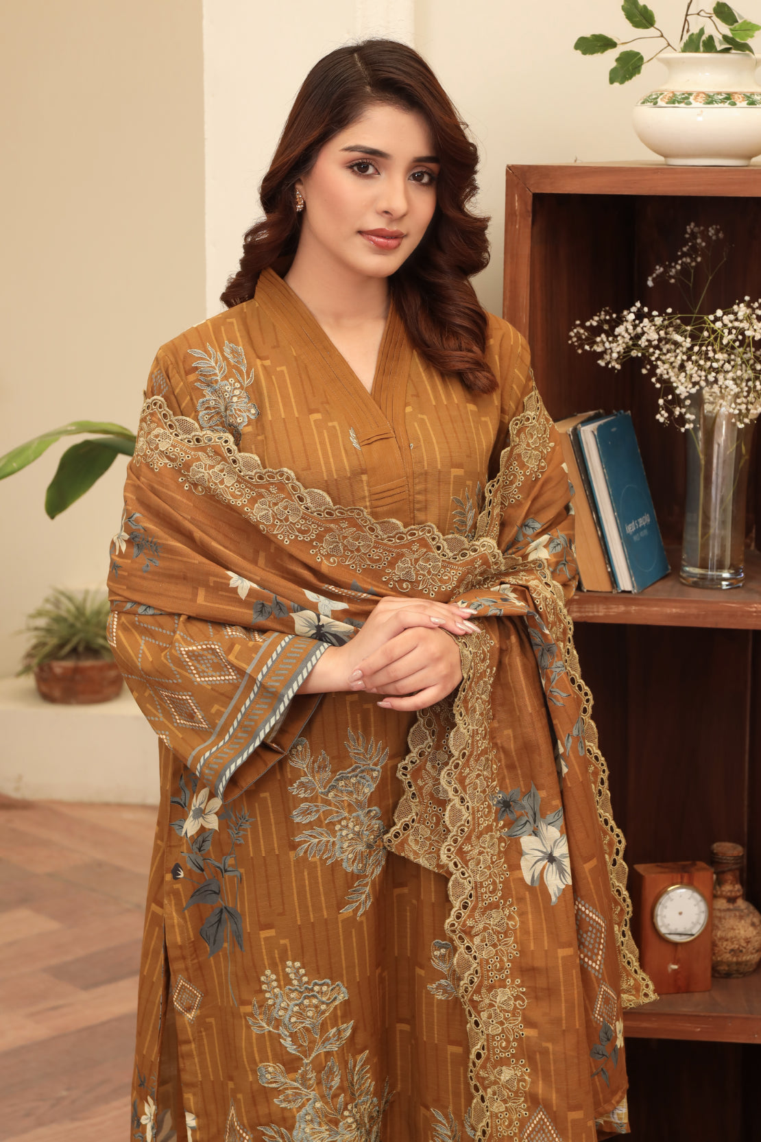 3 PIECE - PREMIUM EMBROIDERED KHADDAR - 9345