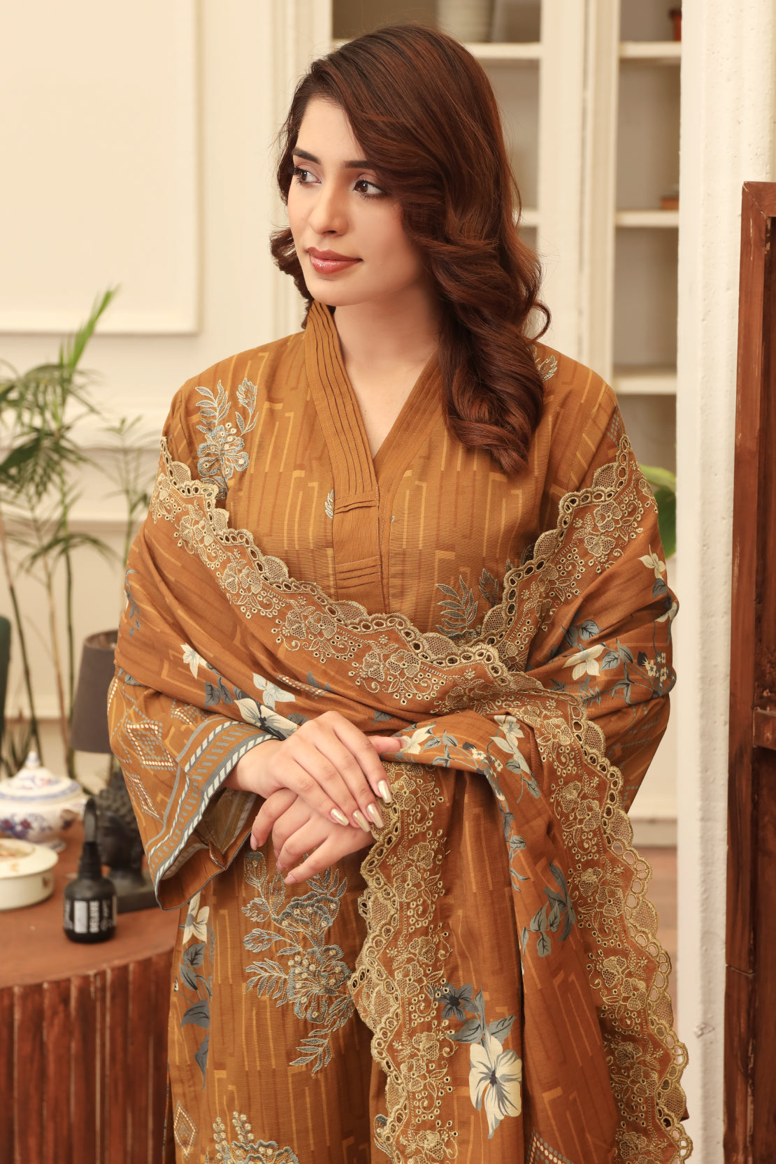 3 PIECE - PREMIUM EMBROIDERED KHADDAR - 9345