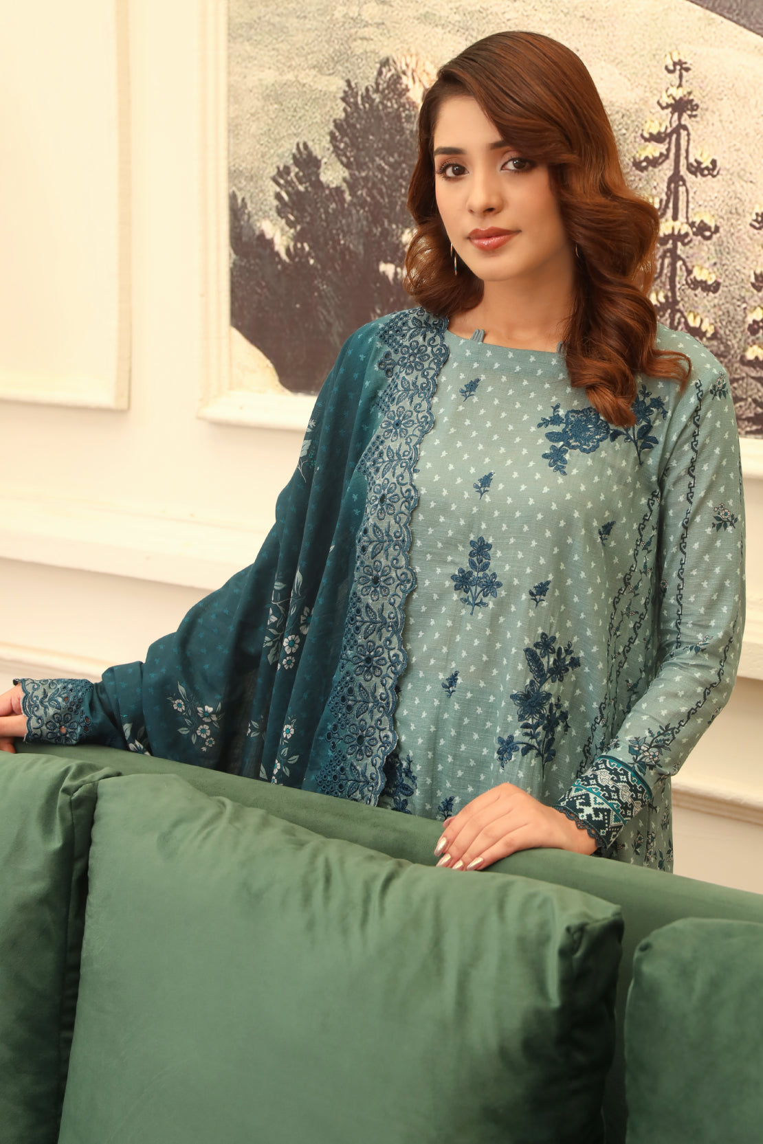 3 PIECE - PREMIUM EMBROIDERED KHADDAR - 9346