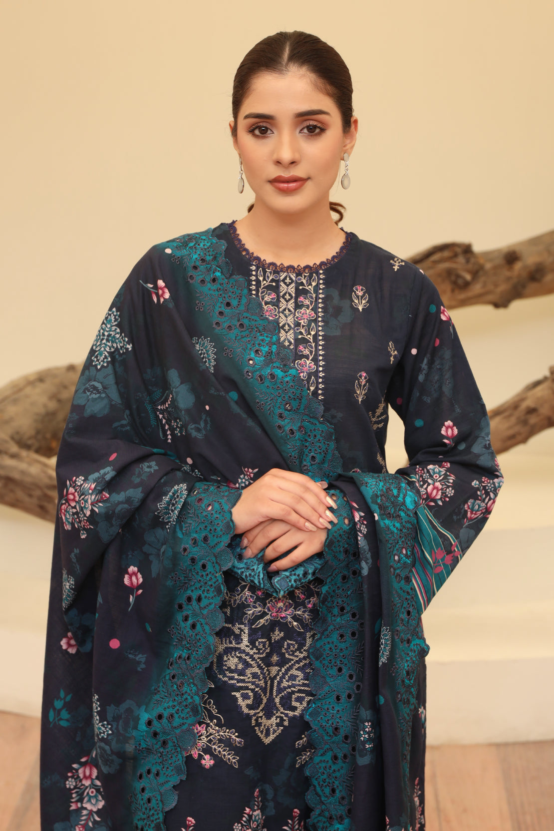 3 PIECE - PREMIUM EMBROIDERED KHADDAR - 9347