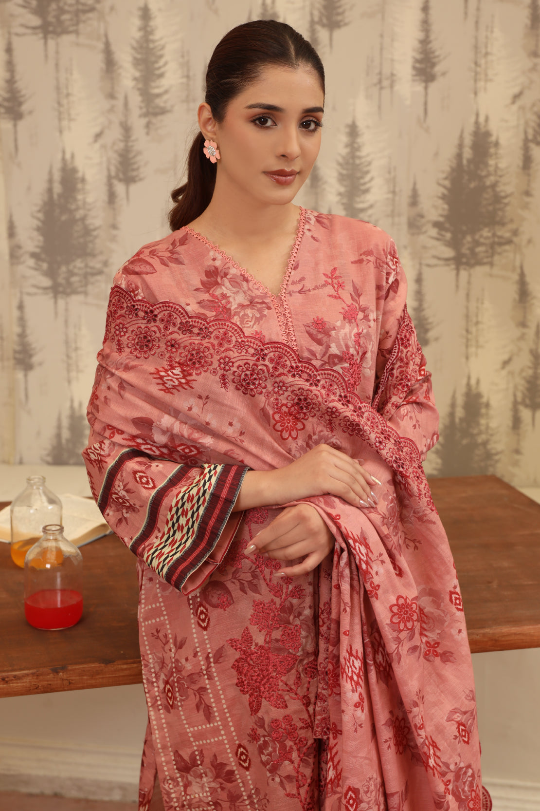 3 PIECE - PREMIUM EMBROIDERED KHADDAR - 9348