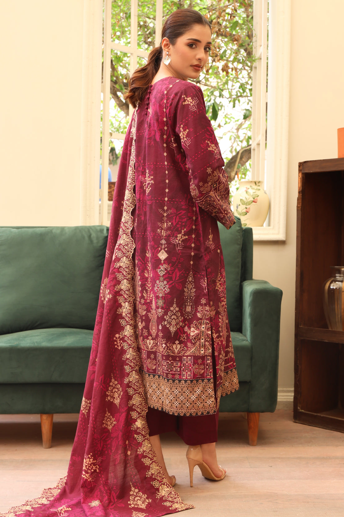 3 PIECE - PREMIUM EMBROIDERED KHADDAR - 9349