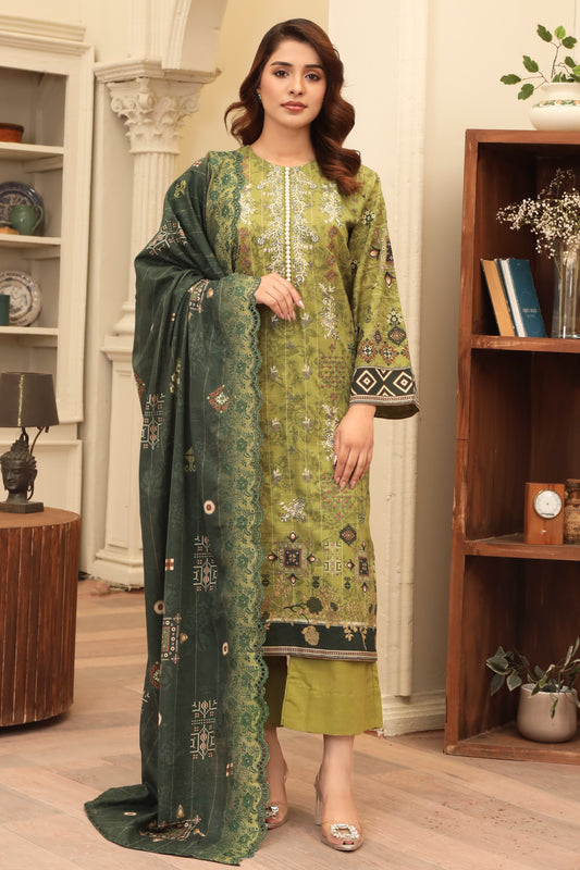 3 PIECE - PREMIUM EMBROIDERED KHADDAR - 9344