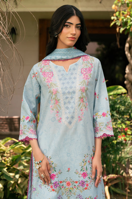 3 Piece - Premium Embroidered Lawn - 3755