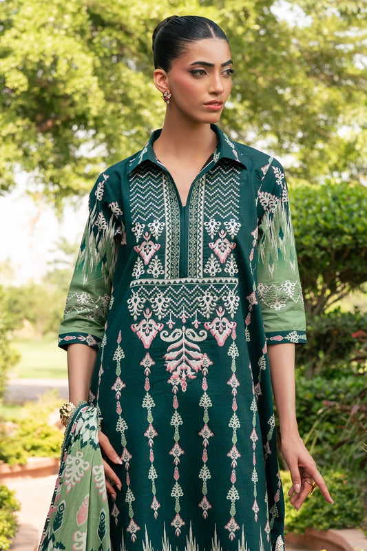 3 Piece - Premium Embroidered Lawn - 3756