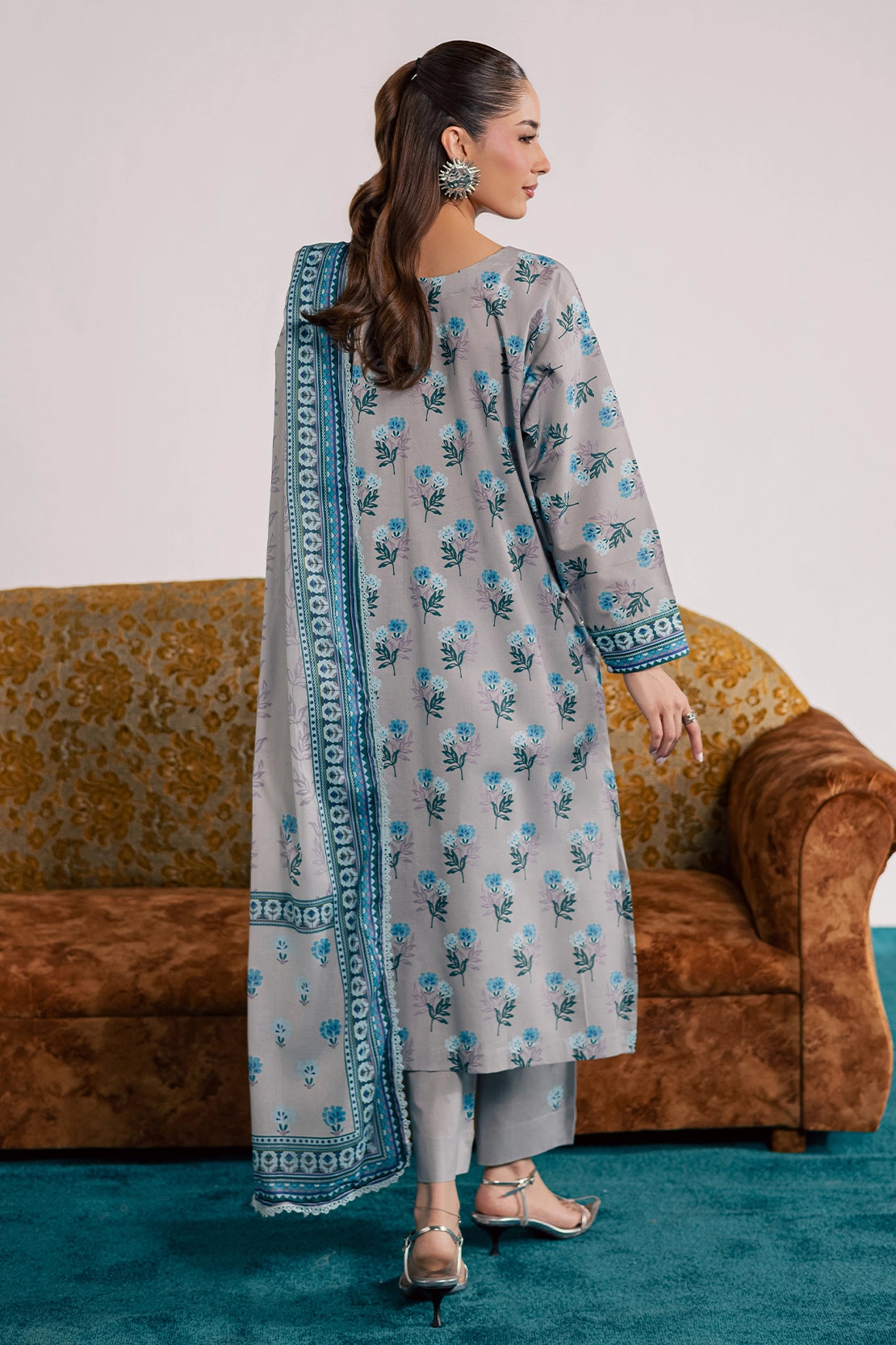3 Piece- Premium Digitally Printed Lawn - 3771