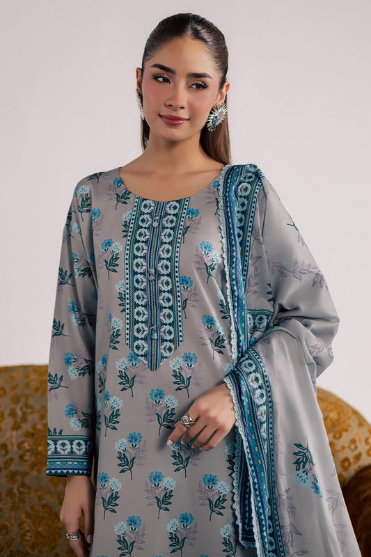 3 Piece- Premium Digitally Printed Lawn - 3771