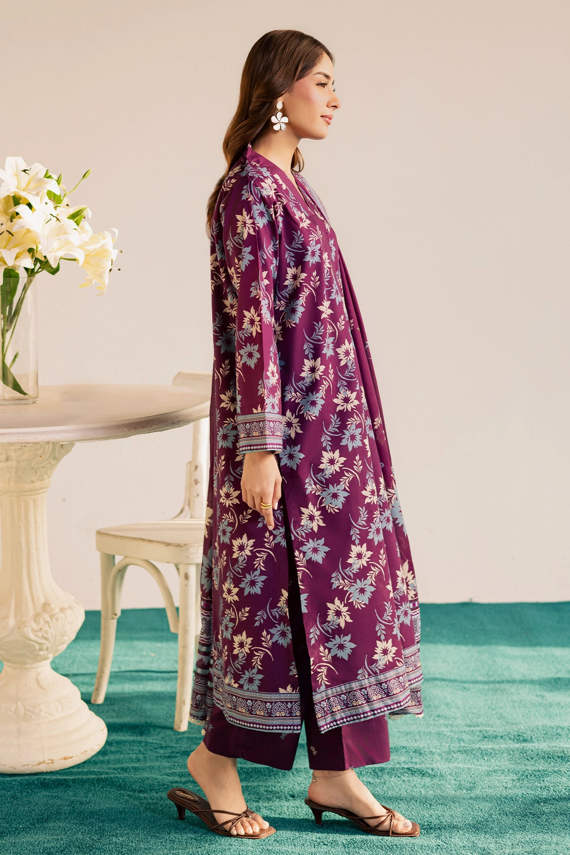 3 Piece- Premium Digitally Printed Lawn - 3780