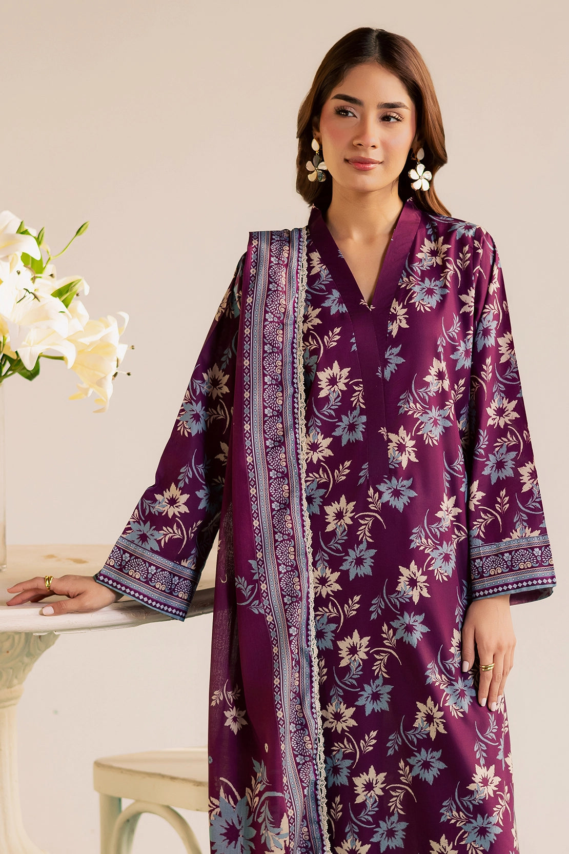3 Piece- Premium Digitally Printed Lawn - 3780