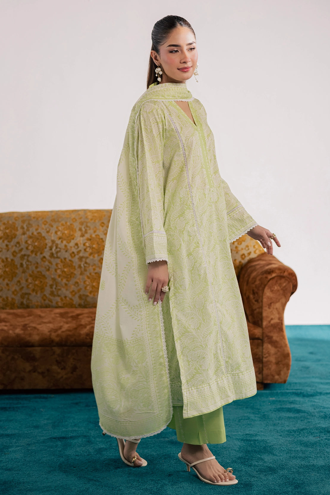 3 Piece- Premium Digitally Printed Lawn - 3772
