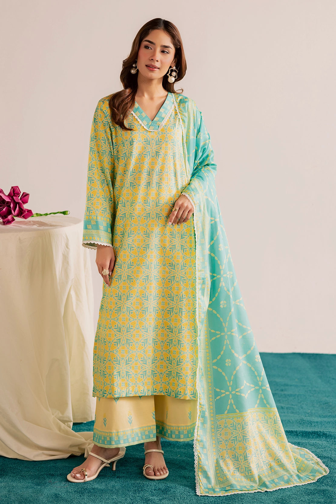 3 Piece- Premium Digitally Printed Lawn - 3773