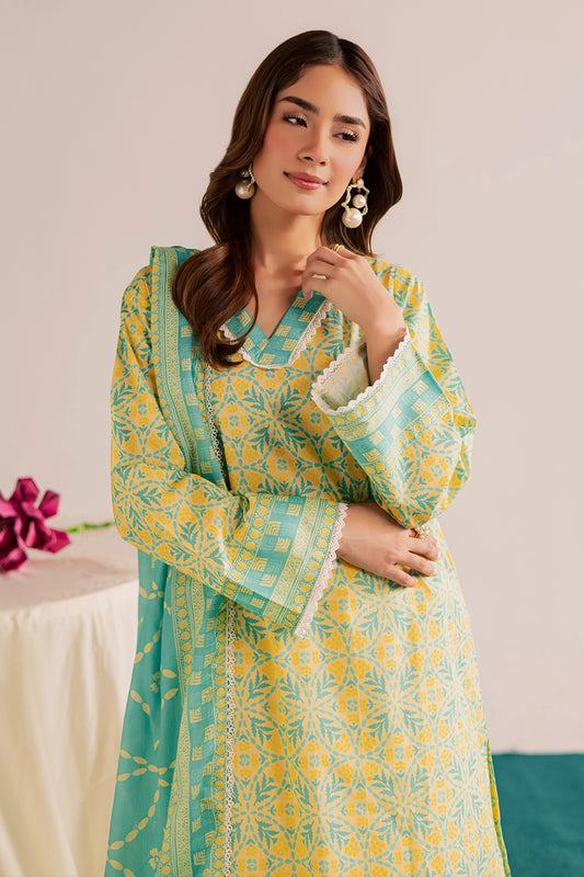 3 Piece- Premium Digitally Printed Lawn - 3773