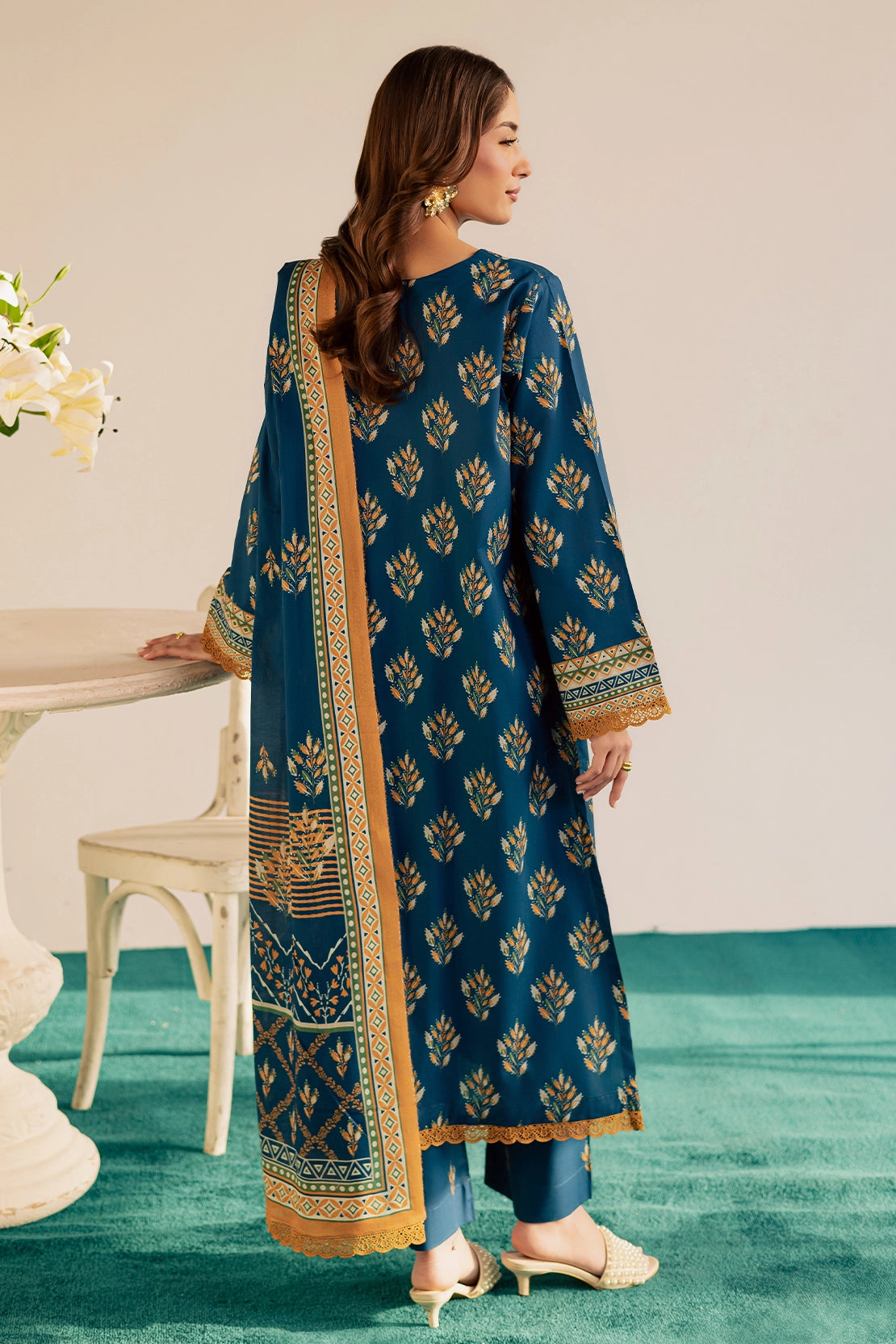 3 Piece- Premium Digitally Printed Lawn - 3774