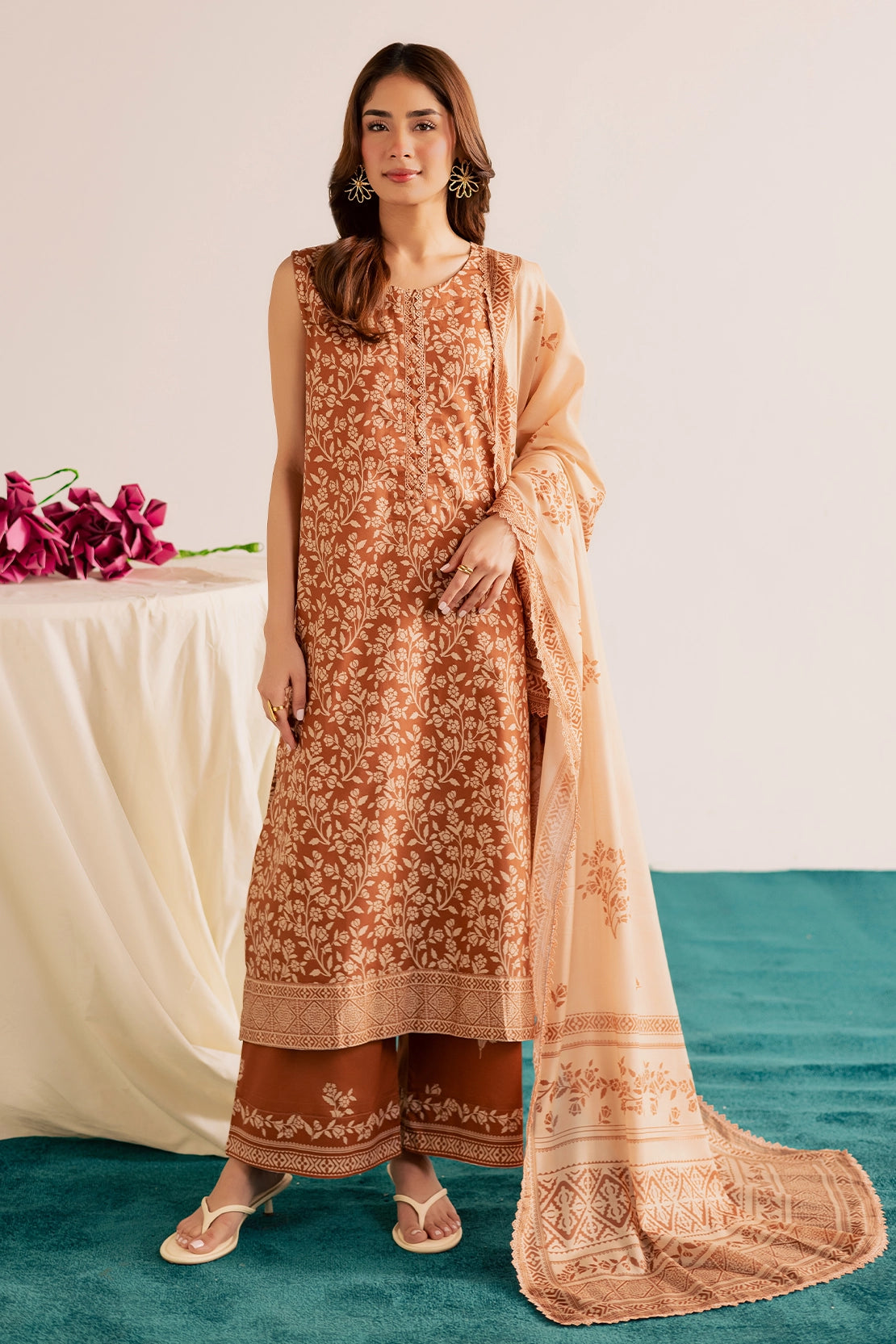 3 Piece- Premium Digitally Printed Lawn - 3775