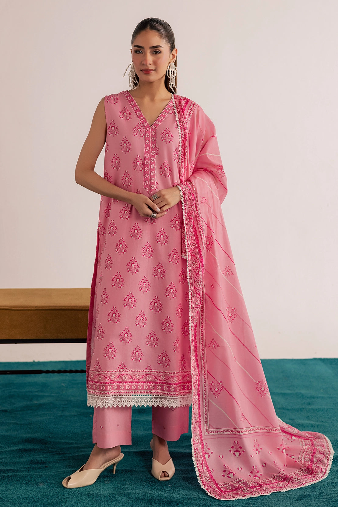3 Piece- Premium Digitally Printed Lawn - 3776