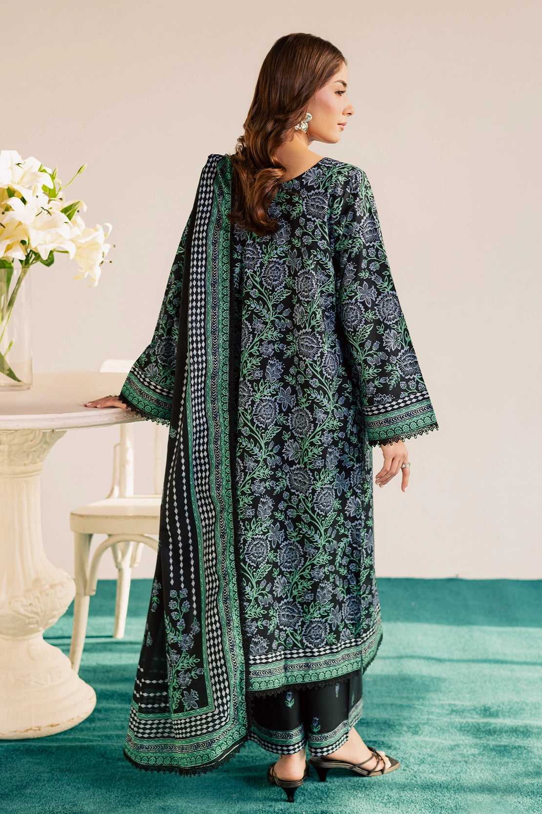 3 Piece- Premium Digitally Printed Lawn - 3777
