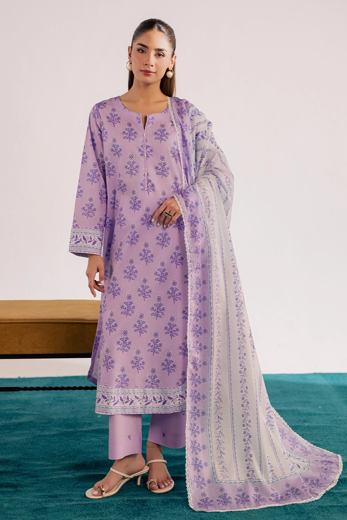 3 Piece- Premium Digitally Printed Lawn - 3779