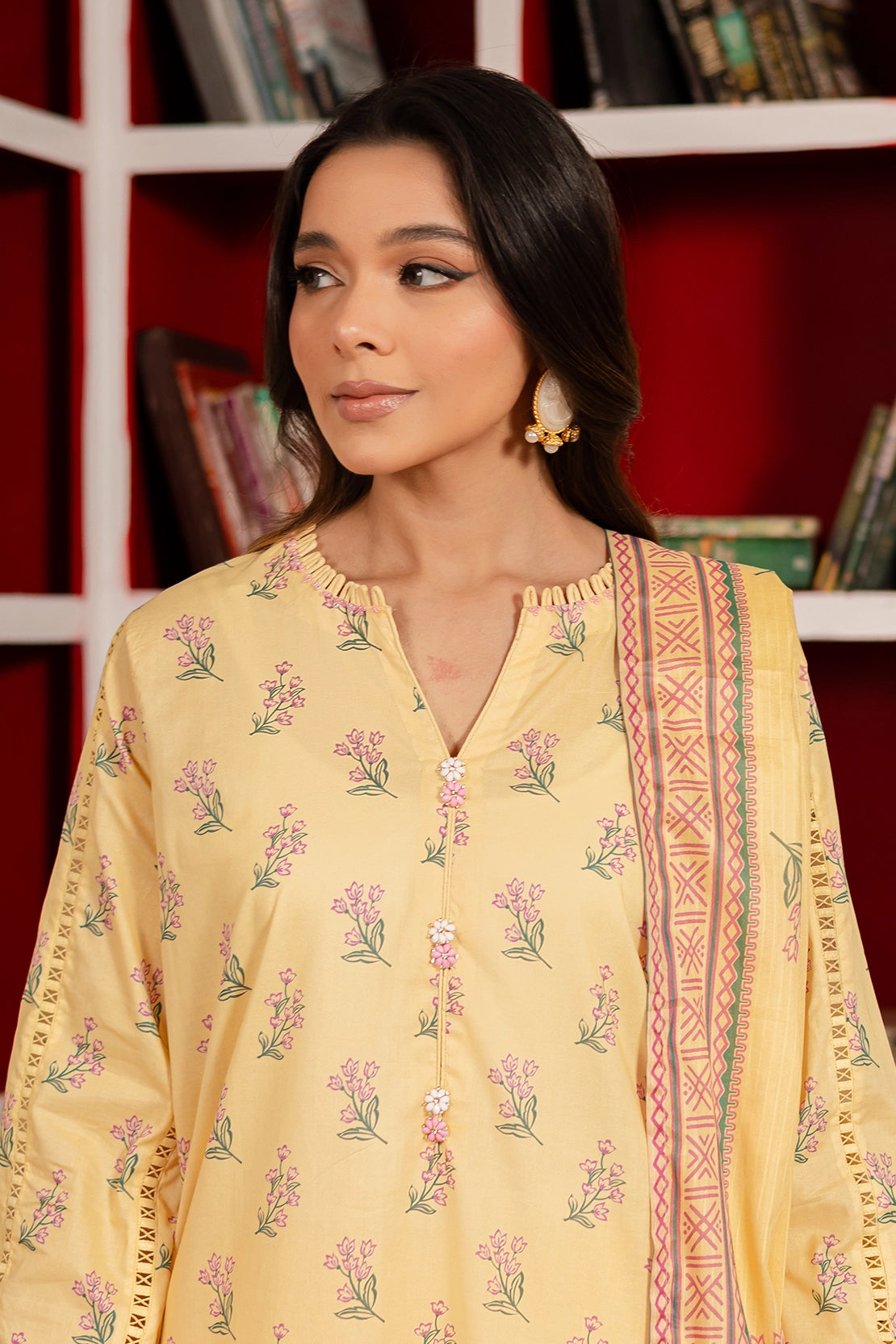 3 Piece - Premium Digital Printed Lawn - 519