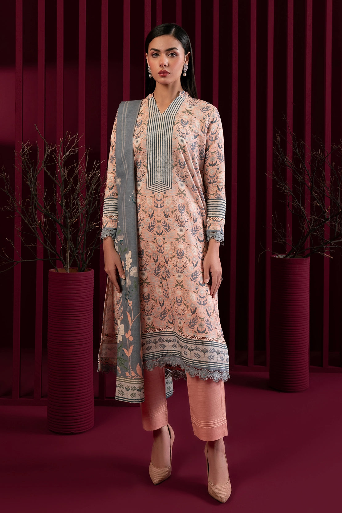 3 Piece - Digitally Printed Khaddar - 1011