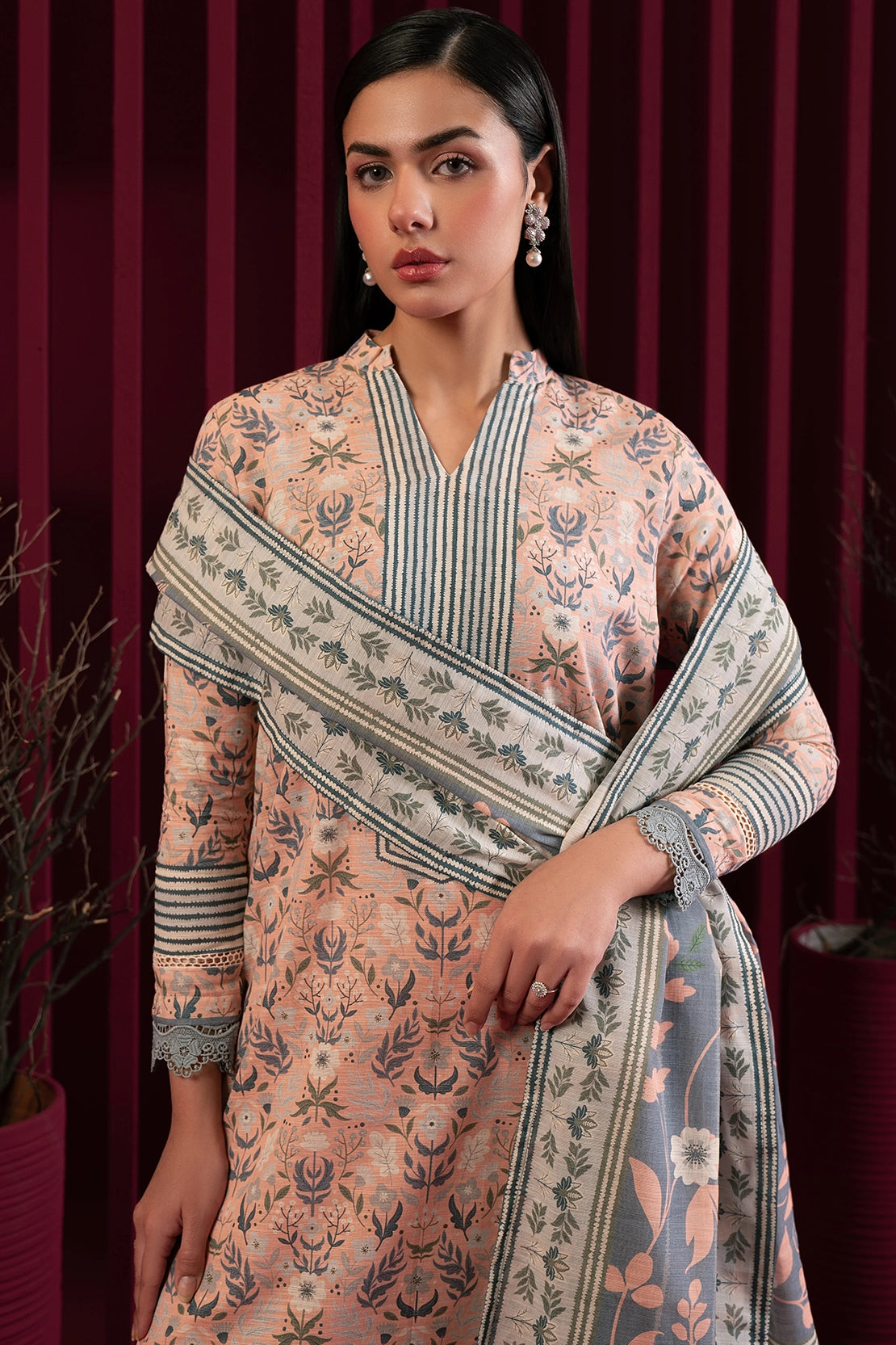 3 Piece - Digitally Printed Khaddar - 1011