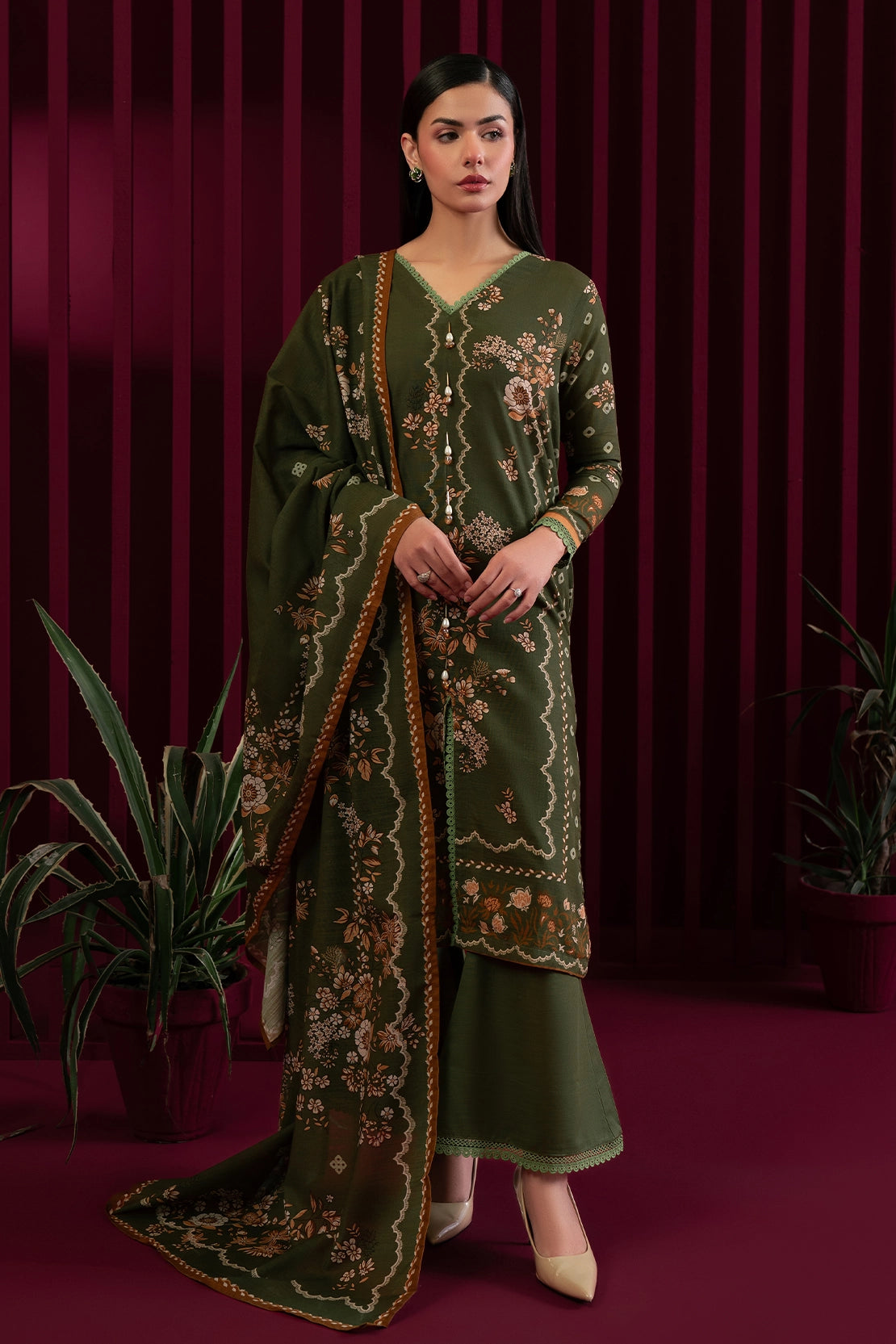 3 Piece - Digitally Printed Khaddar - 1020