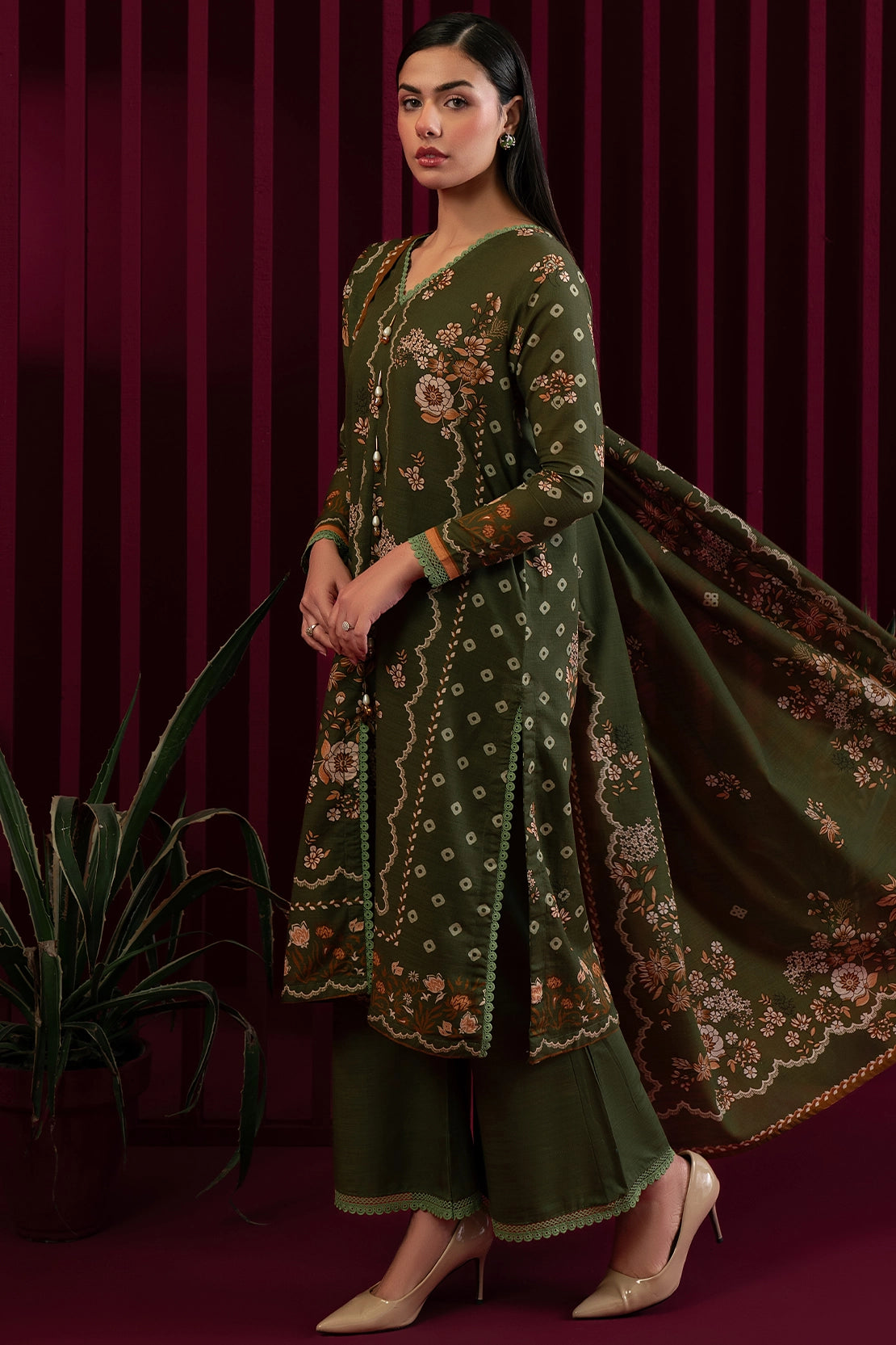 3 Piece - Digitally Printed Khaddar - 1020