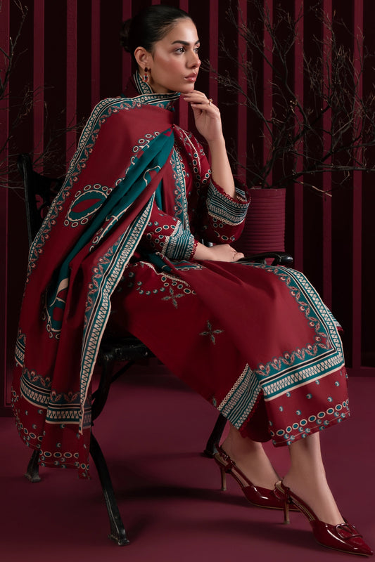 3 Piece - Digitally Printed Khaddar - 1012